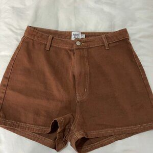 Brown Denim Shorts